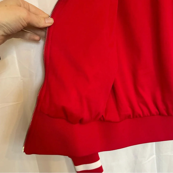 RUE 21 Women’s Red White Stripe 90’s Style Athletic Track Jacket Size Medium - Picture 9 of 13